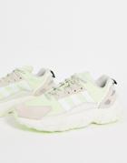 Adidas Originals Zx 22 Boost Sneakers In Green And Off White
