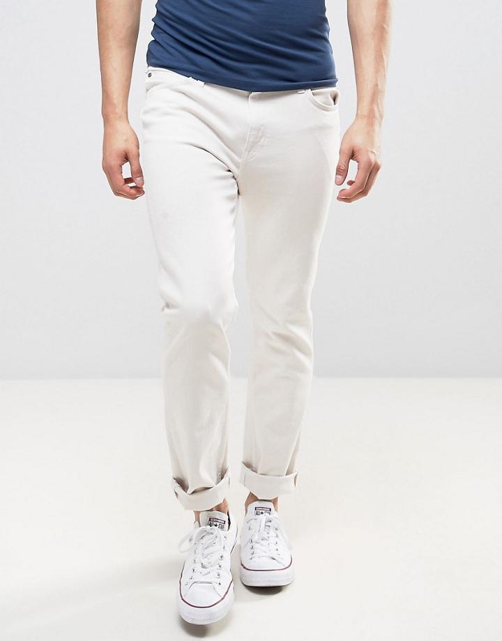 Lee Rider Slim Fit Jeans Off White Wash - White