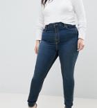 Asos Design Curve Sculpt Me Premium Jeans In Viola London Blue - Blue