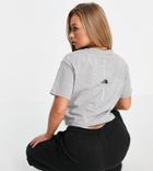The North Face Vertical Cropped T-shirt In Gray Exclusive To Asos-grey