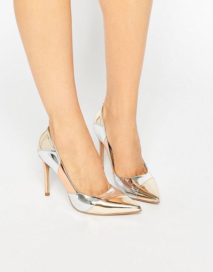Dune Azzra Metallic Patchwork Point Pumps - Multi