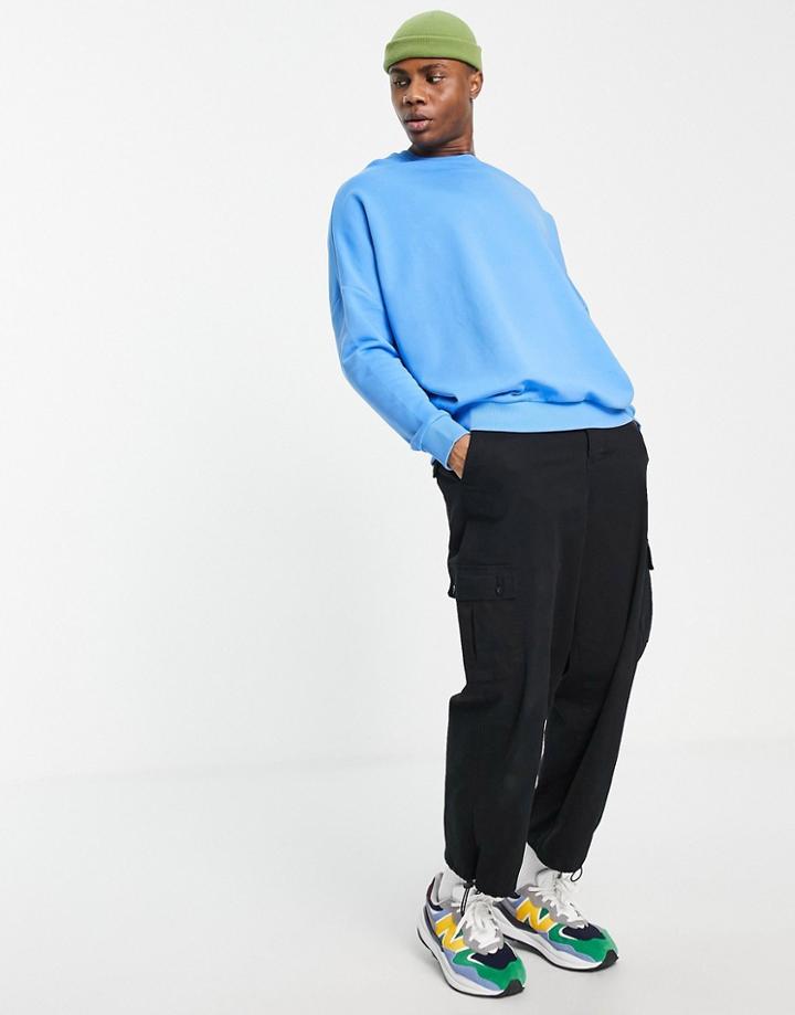Asos Design Super Oversized Sweatshirt In Bright Blue