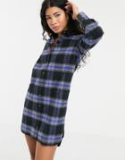 People Tree Handwoven Check Shirt Dress-black