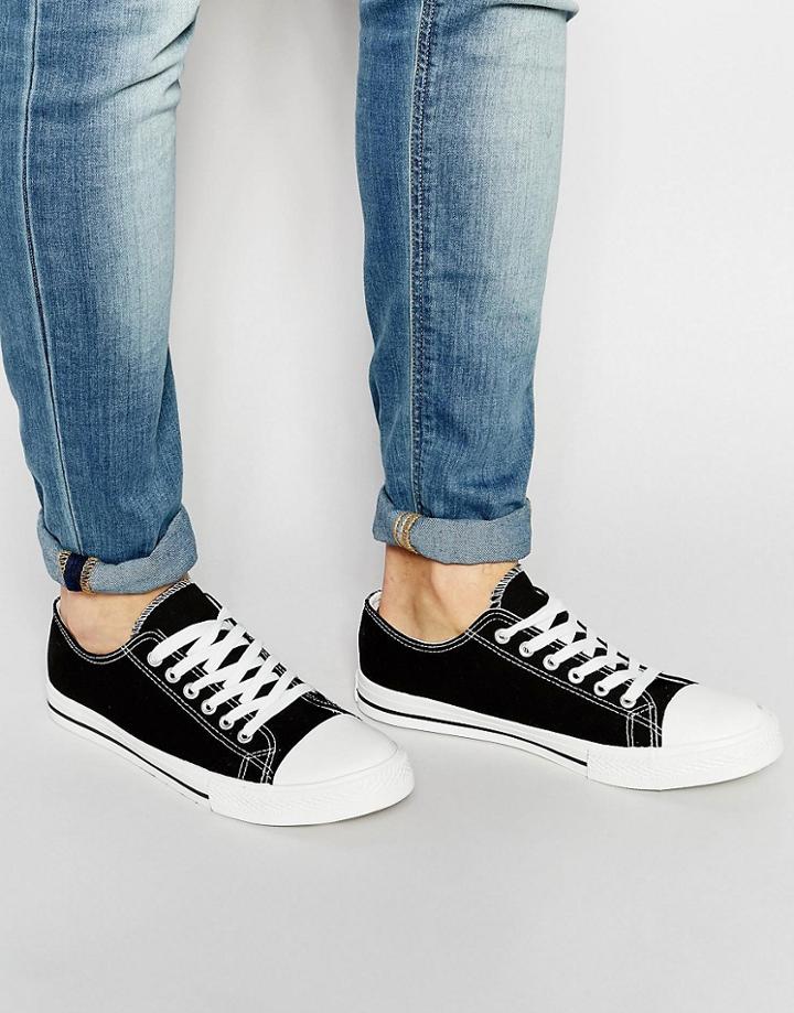 Brave Soul Lace Up Sneakers - Black