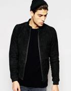 Minimum Suede Bomber Jacket - Black