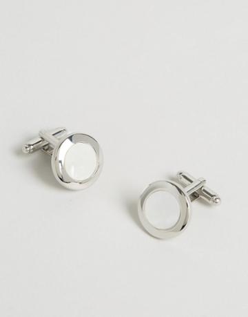 Asos Cufflinks With Mother Of Pearl - Silver