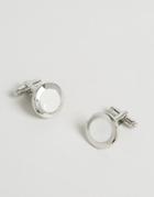 Asos Cufflinks With Mother Of Pearl - Silver