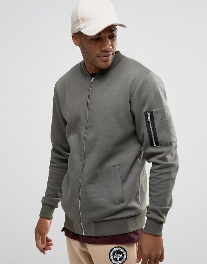 Hype Jersey Bomber Jacket - Green