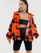 Jaded London Tie Dye Fleece Festival Jacket