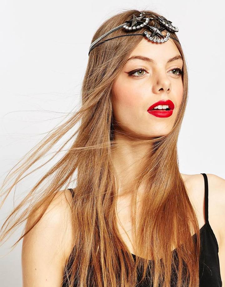Asos Statement Stars Hair Crown - Black