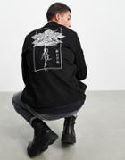 Bolongaro Trevor Banquet Floral Twill Bomber Jacket With Back Print-black