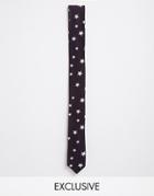 Reclaimed Vintage Star Skinny Tie - Black