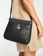 Paul Costelloe Leather Cross Body Pocket Detail Bag In Black