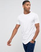 Jack & Jones Core Longline T-shirt With Raglan Sleeve - White