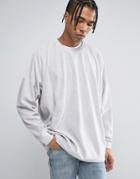 Asos Extreme Oversized Sweatshirt In Gray Velour - Gray