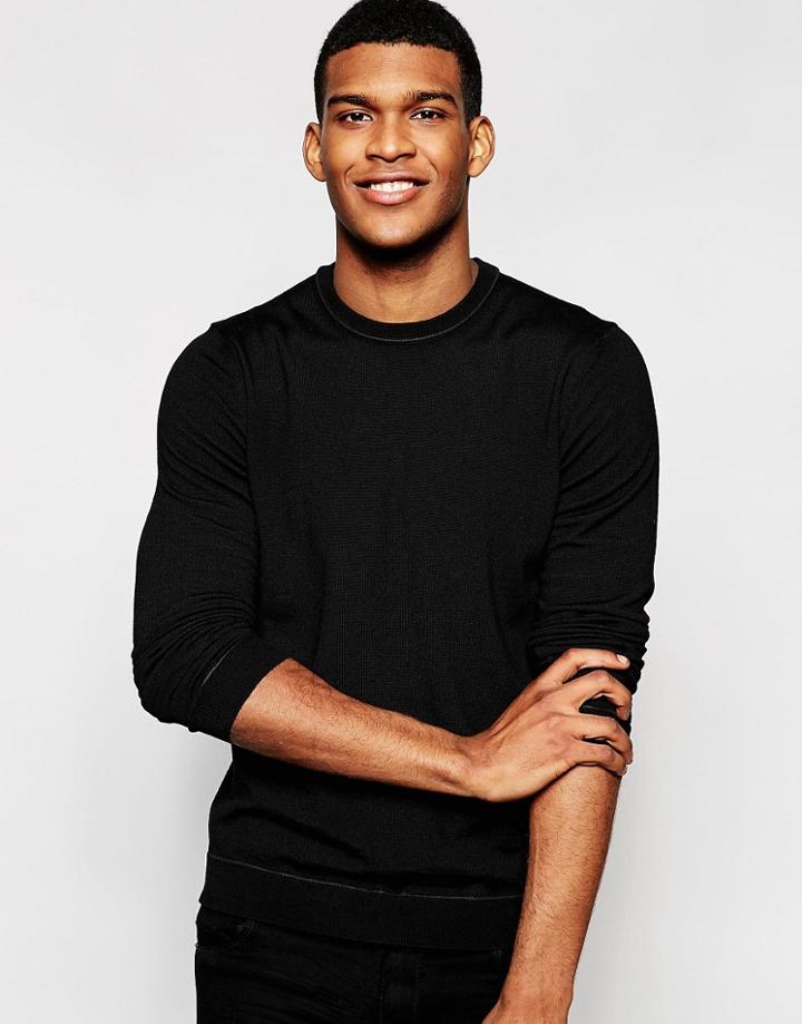 Hugo By Hugo Boss Sweater With Crew Neck - Black