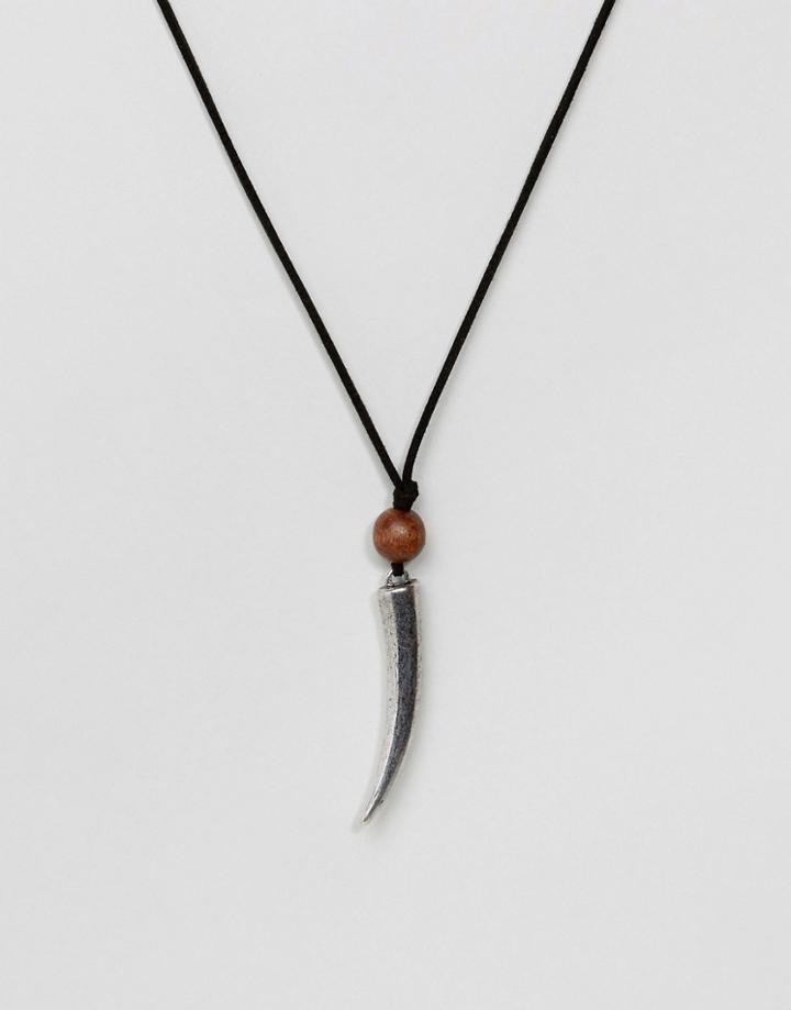 Asos Necklace With Sabre Tooth - Multi