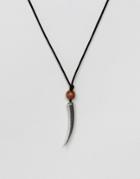Asos Necklace With Sabre Tooth - Multi