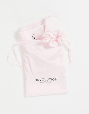 Revolution Hair The Beauty Sleep Satin Sleep Set Pink