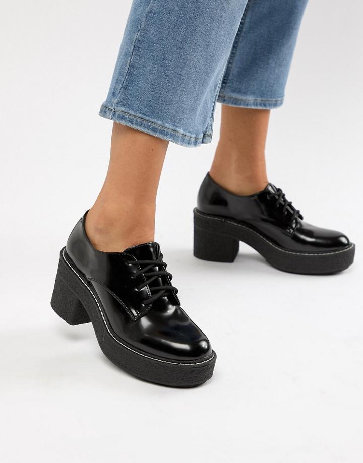 Bershka Heeled Brogue - Blue