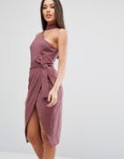 Lavish Alice Pencil Dress With Choker Detail - Purple