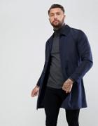 Asos Shower Resistant Single Breasted Trench Coat In Navy - Navy