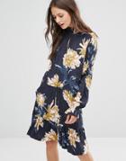 Gestuz Floral Print Dress - Navy