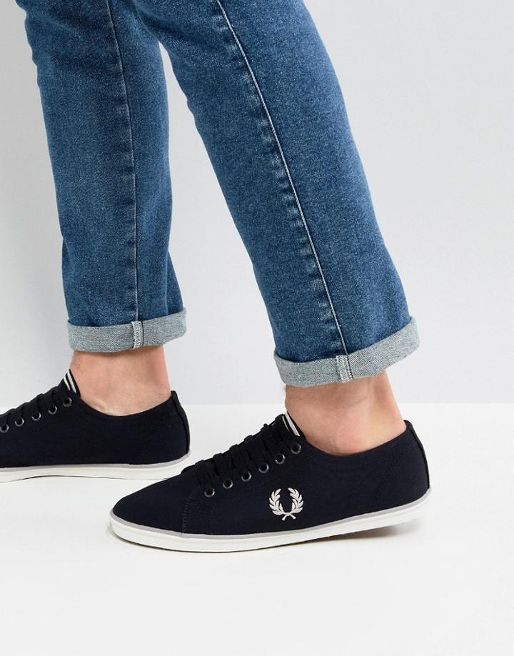 Fred Perry Kingston Twill Sneakers In Black - Black