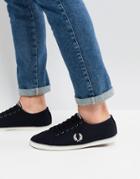 Fred Perry Kingston Twill Sneakers In Black - Black