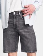 Selected Homme Cotton Slim Fit Denim Shorts In Gray - Gray