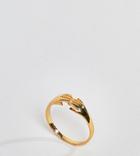 Asos Design Curve Ring In Gold Plated Sterling Silver In Vintage Style Hand Design - Gold