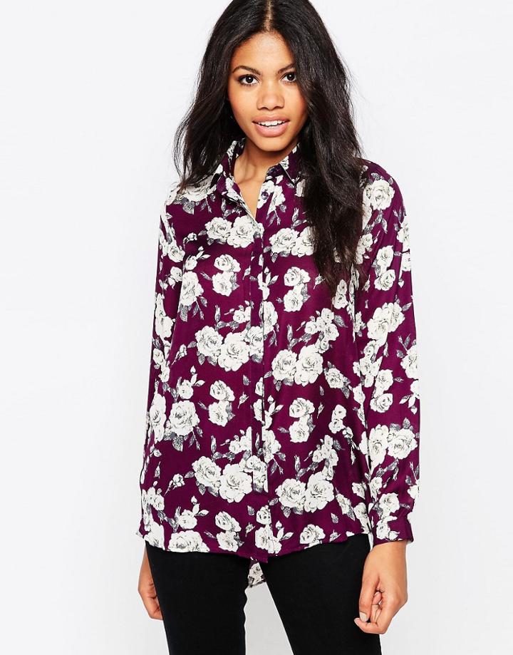 Poppy Lux Reanne Rose Slouch Blouse - Purple