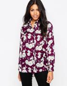 Poppy Lux Reanne Rose Slouch Blouse - Purple