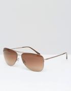 Giorgio Armarni Aviator Sunglasses In Brushed Gold - Black