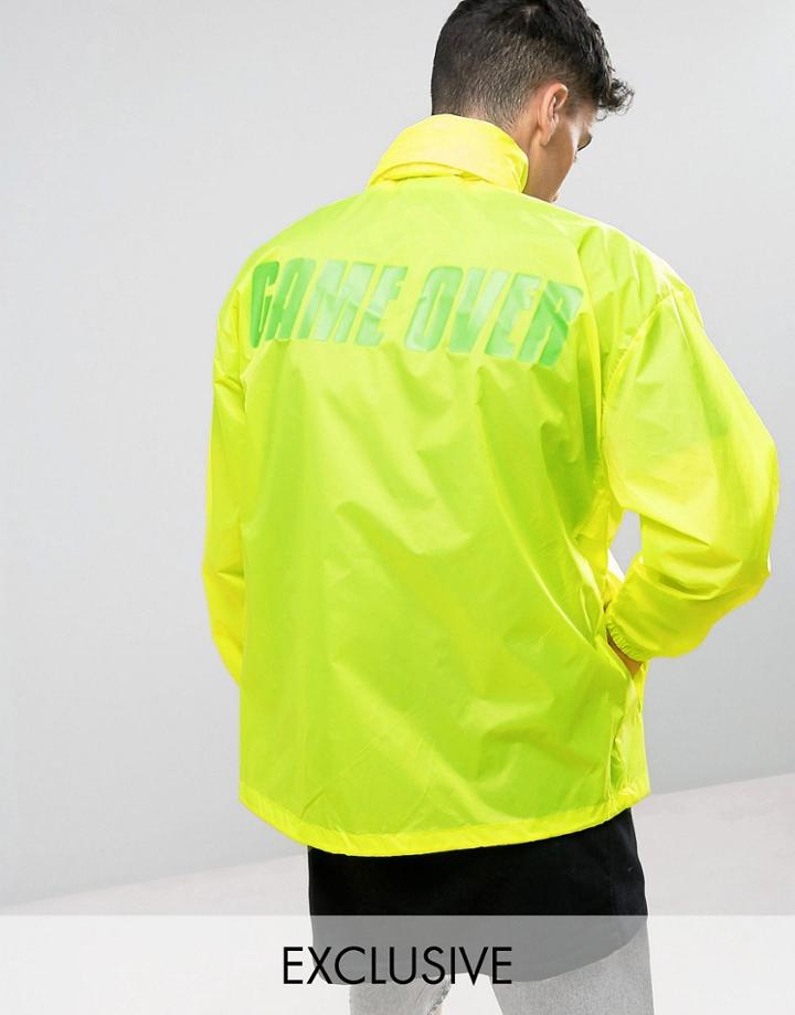 Reclaimed Vintage Inspired Retro Lightweight Jacket In Neon Yellow - Yellow