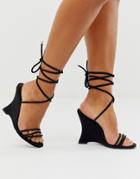 Asos Design Nelly Barely There Wedge In Black - Black