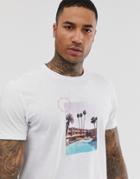 Bershka Join Life T-shirt With Photo Chest Print In White - White