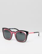 Emporio Armani Cut Out Cat Eye Sunglasses With Contrast Pink - Black
