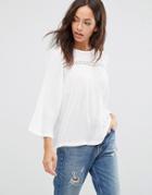 J.d.y. Broderie Anglaise Detail Blouse - Cream