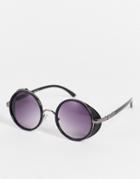 Aj Morgan Secret Service Round Lens Sunglasses-black