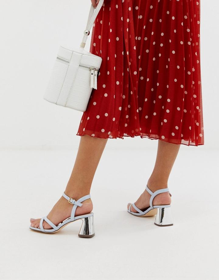 London Rebel Kitten Heel Sandals - Blue