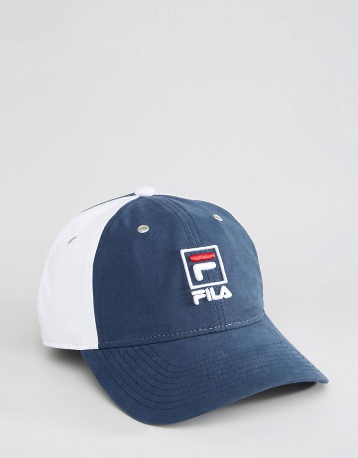 Fila Cap In Nylon With Contrast Panels - Navy