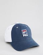 Fila Cap In Nylon With Contrast Panels - Navy