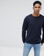 Selected Homme Knitted Sweater With Raglan Sleeve - Navy