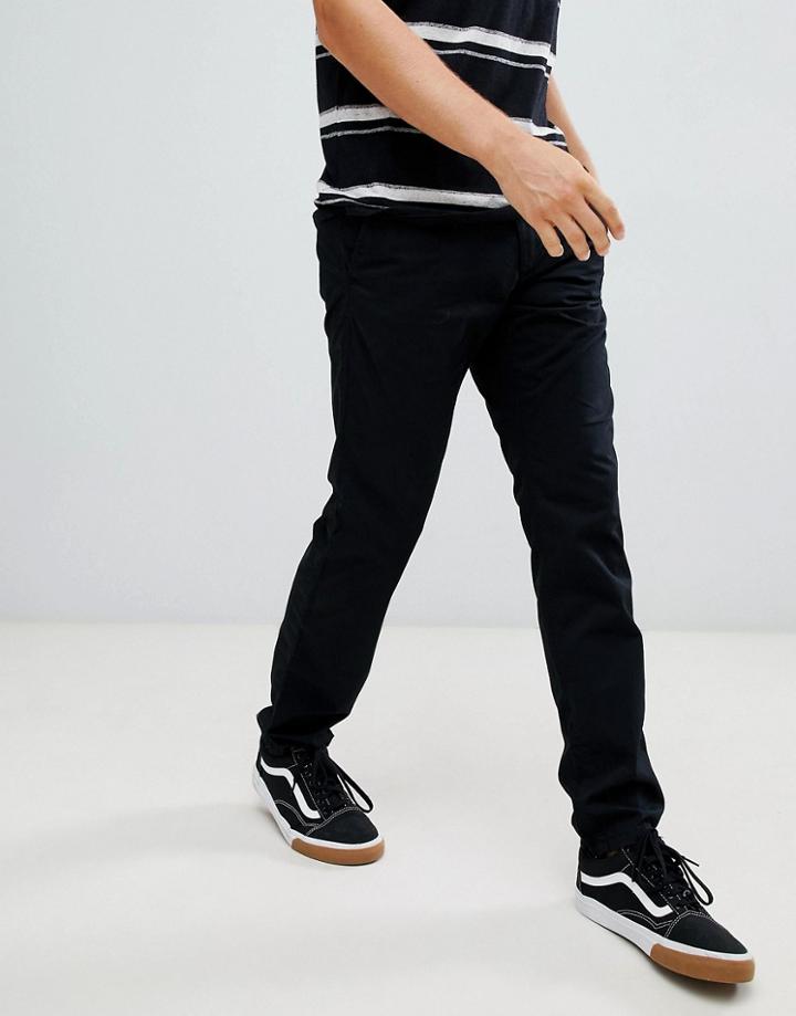 Esprit Slim Fit Chinos In Black - Black