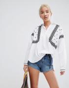 New Look Embroidered Shirt - White
