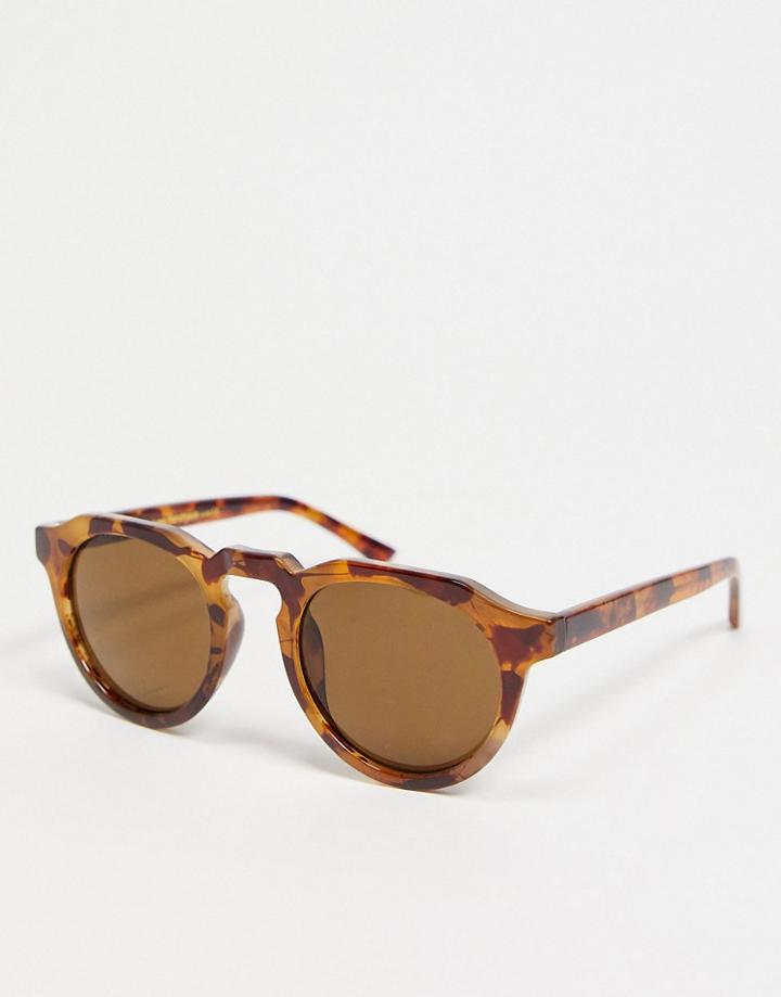 A.kjaerbede George Womens Round Sunglasses In Brown Tort