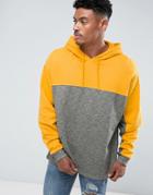 Asos Oversized Hoodie With Cut & Sew - Yellow