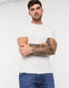 Brave Soul Raw Edge T-shirt In White