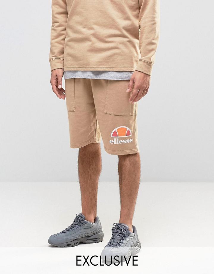 Ellesse Shorts With Drop Crotch - Stone